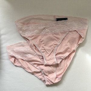 Two Natori Pink Lace Briefs - S